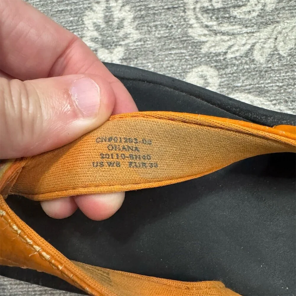 OluKai Ohana Men's Flip Flop Sandals Orange/Black Slip On Size 8